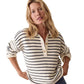 Women's Valerie Polo Sweater - Cream/Twilight Stripe