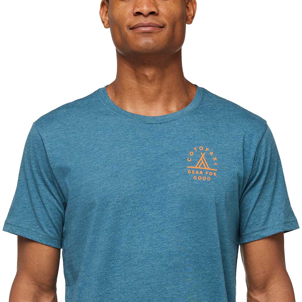 Men's Llama Map Organic T-Shirt - Blue Spruce
