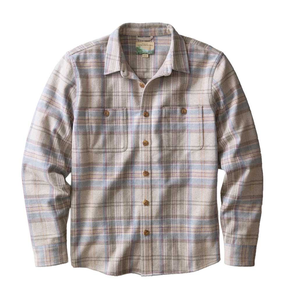 Men's Pacifica Stretch Twill Overshirt - Grey Plaid