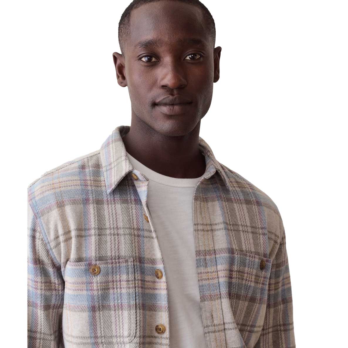 Men's Pacifica Stretch Twill Overshirt - Grey Plaid