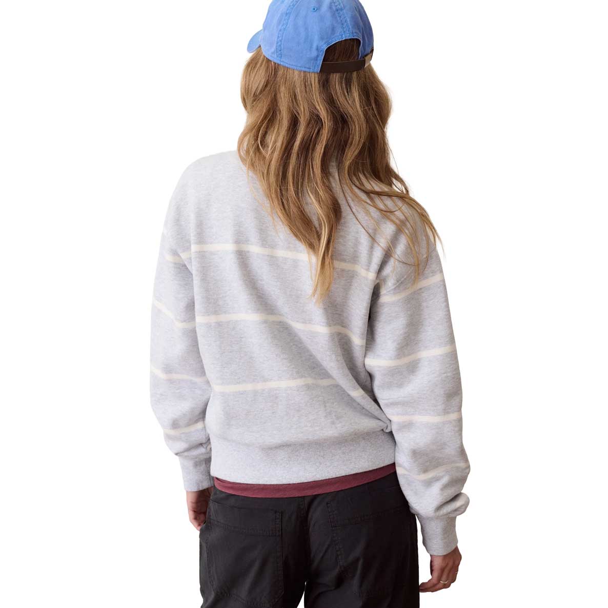 Women's Cloud 9 Fleece 1/2 Zip - Heather Grey/Cream Stripe