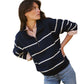 Women's Cloud 9 Fleece 1/2 Zip - Twilight/White Stripe