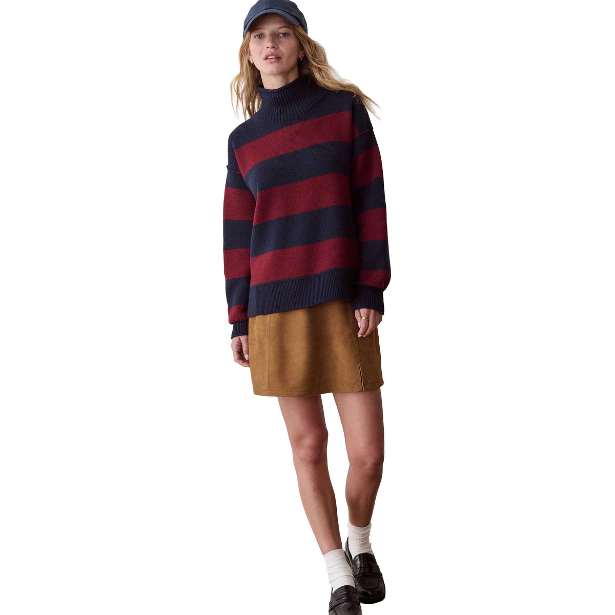 Women's Maggie Rollneck - Cabernet/Navy