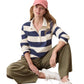 Women's Miracle Jersey Long Sleeve Polo - Navy/Cream