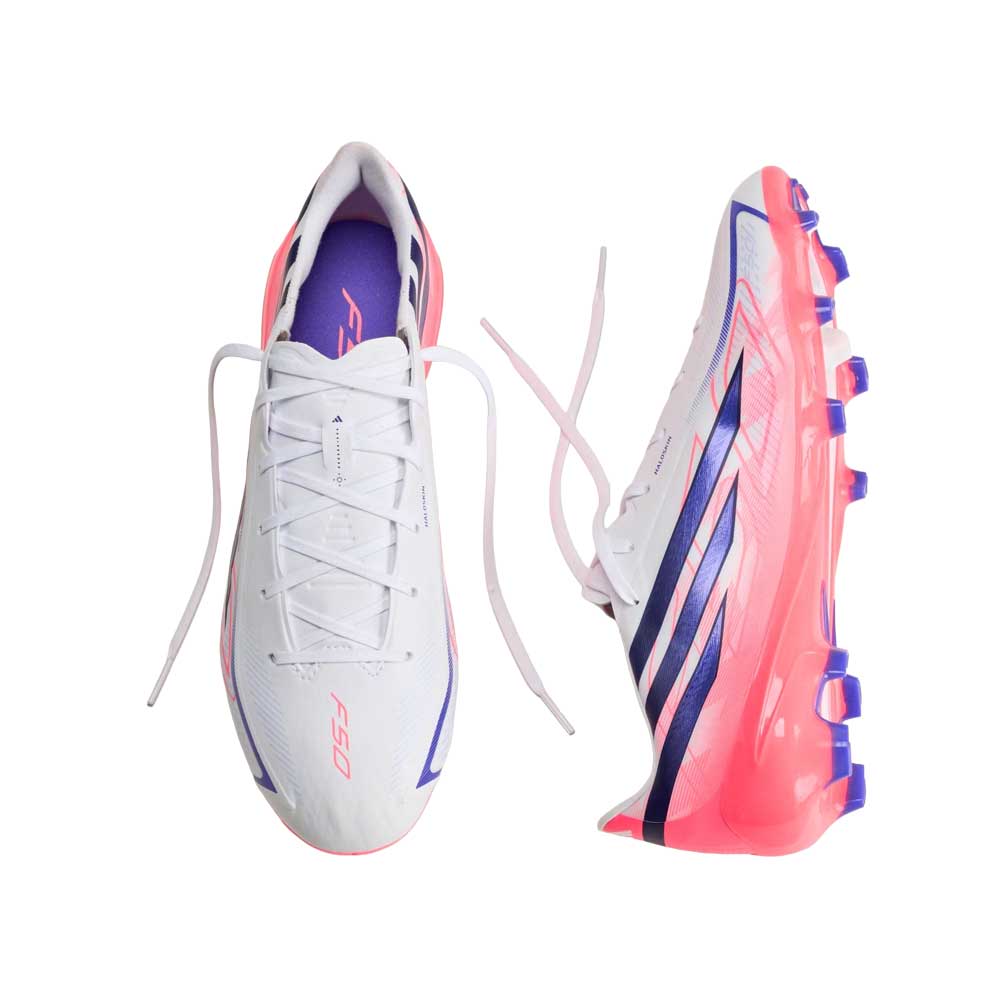 F50 Hyperfast League FG Soccer Cleat - Ftwr White/Solar Purple/Solar Turbo - Regular (D)