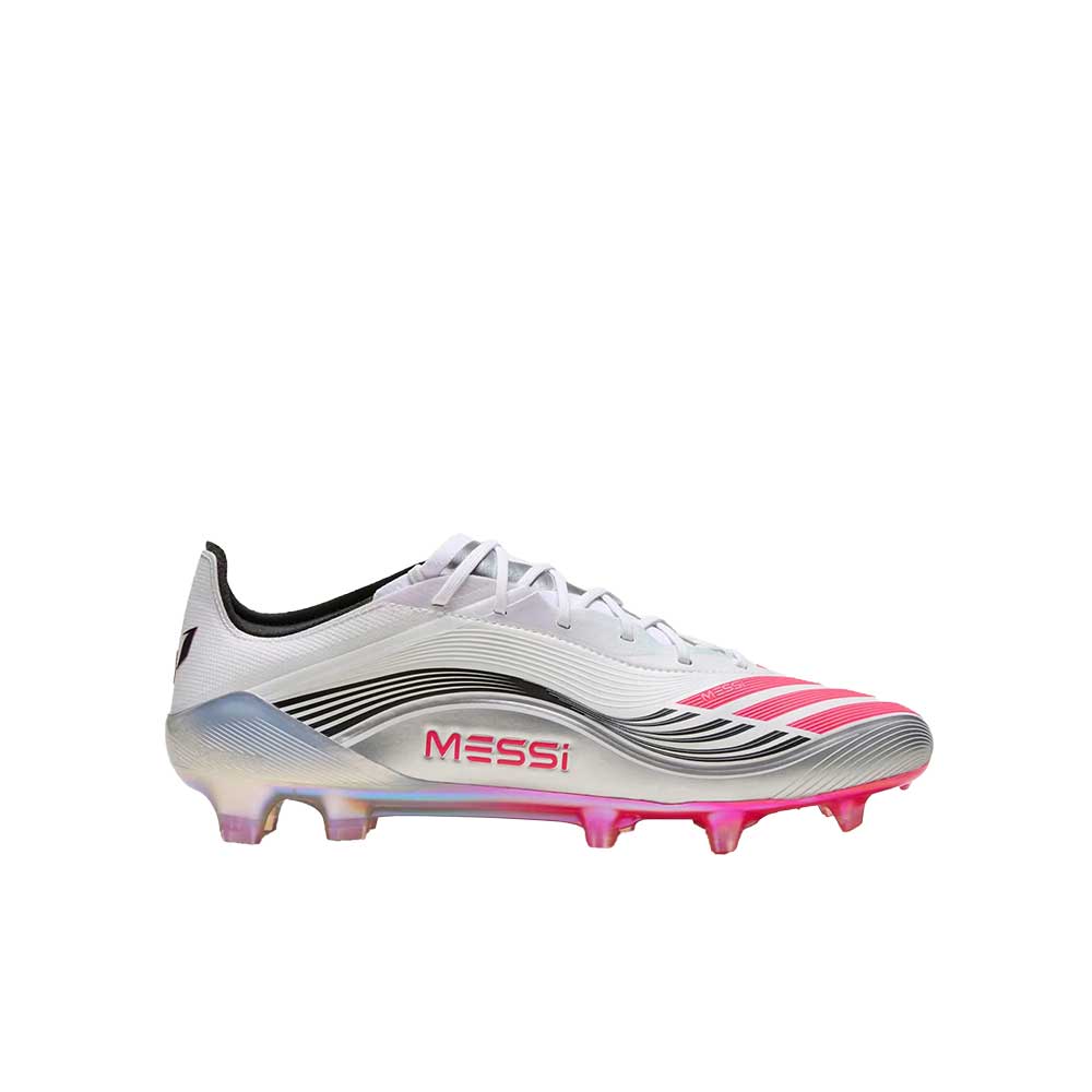 Men's F50 Messi Elite FG Soccer Cleat - Cloud White/Lucid Red/Silver Metallic - Regular (D)