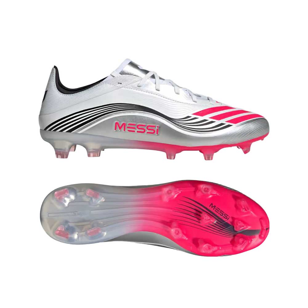 Men's F50 Messi Pro FG Soccer Cleat - Cloud White/Lucid Red/Silver Met - Regular (D)