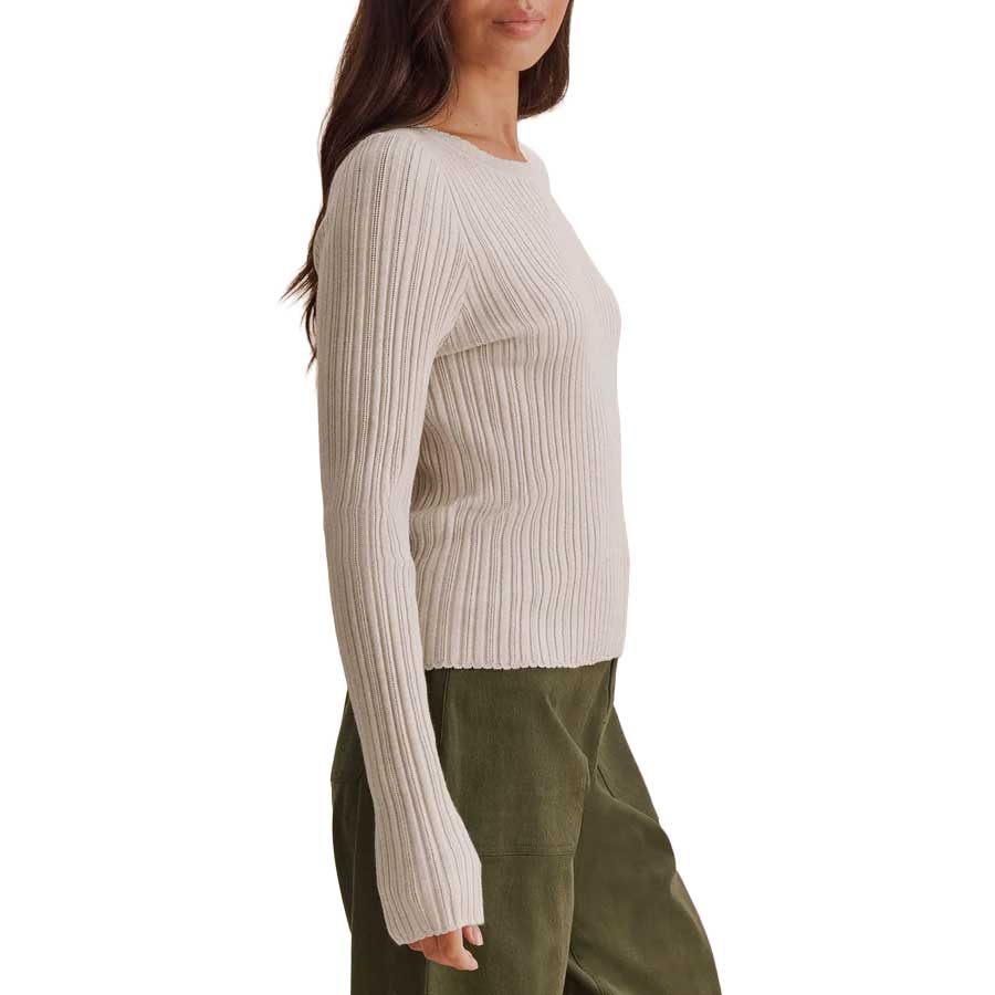 Women's Georgie Pointelle Sweater - Pale Oak Heather