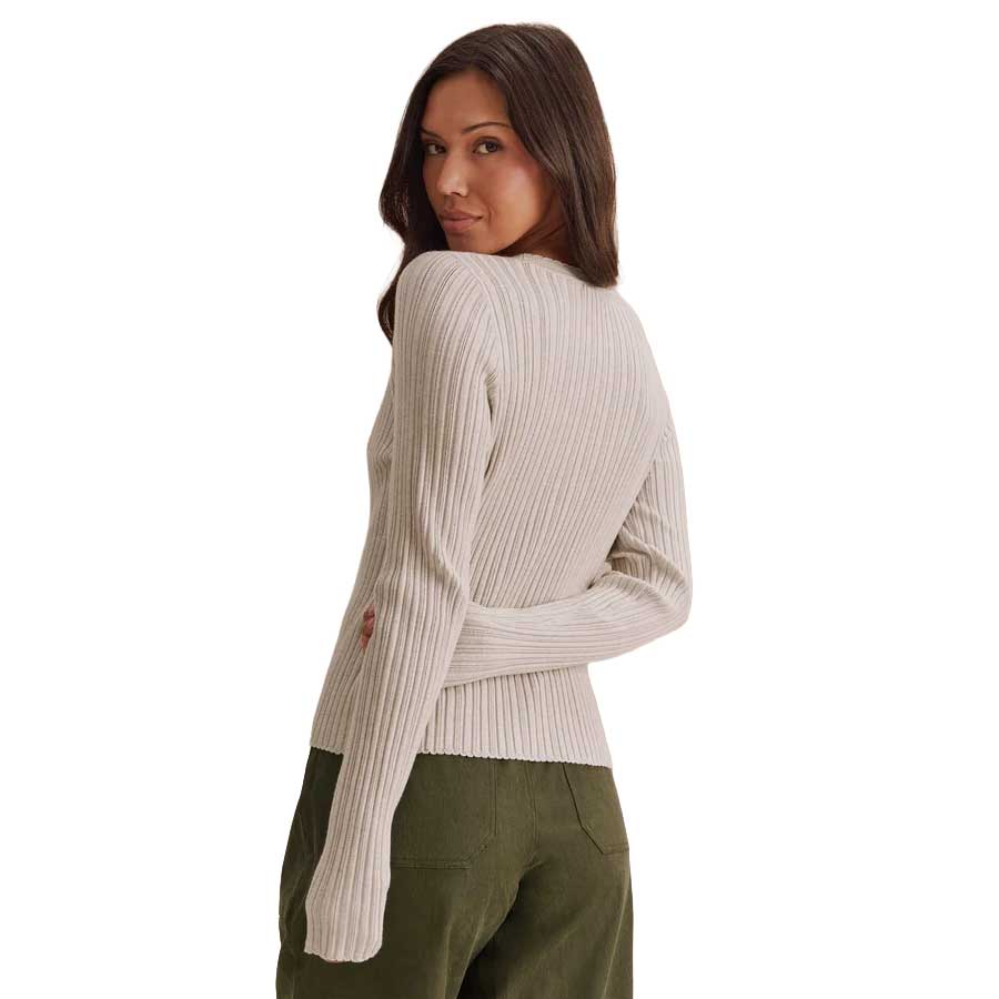 Women's Georgie Pointelle Sweater - Pale Oak Heather