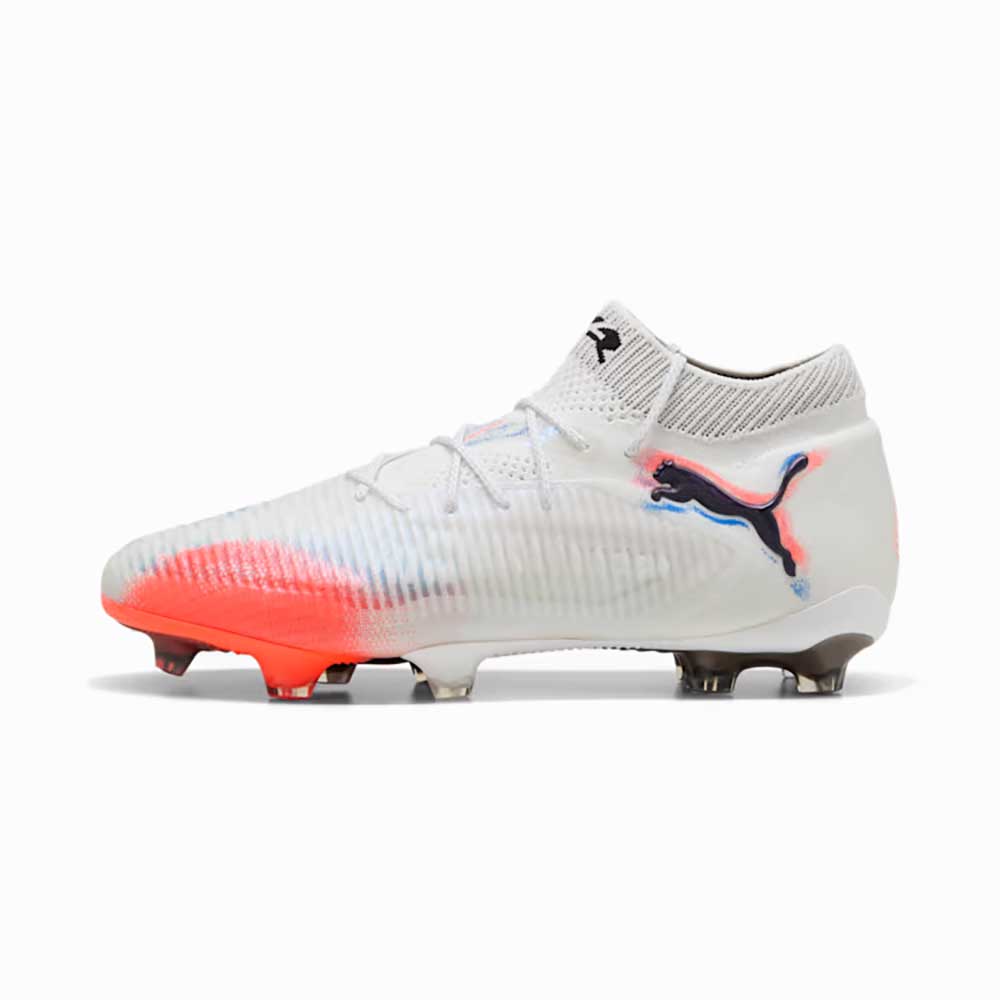 Men's Future 8 Match FG/AG Soccer Cleat - Puma White/Puma Black/Glowing Red - Regular (D)