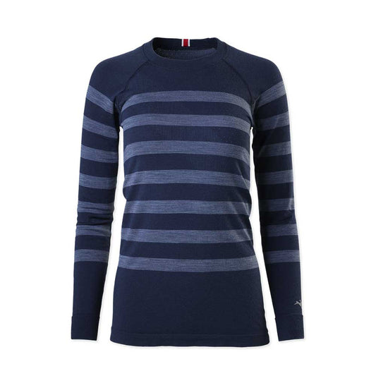 Women's Brighton Base Layer - Navy/Gray Stripe