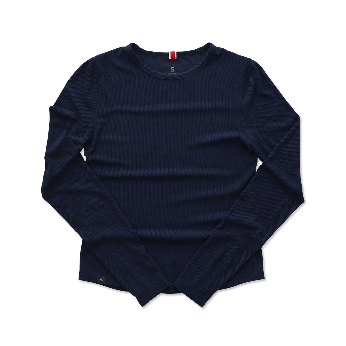 Women's Long Sleeve Rib Tee - Navy