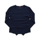 Women's Long Sleeve Rib Tee - Navy