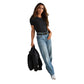 Women's Featherweight Rib Tee - Pure Black