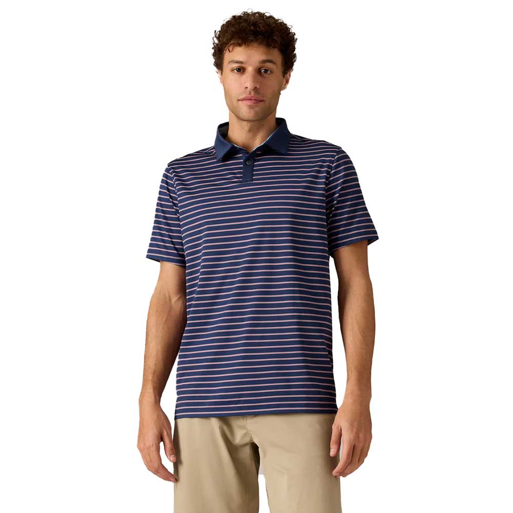 Men's Golf Sport Polo - Navy/Hydrangea Micro Stripe
