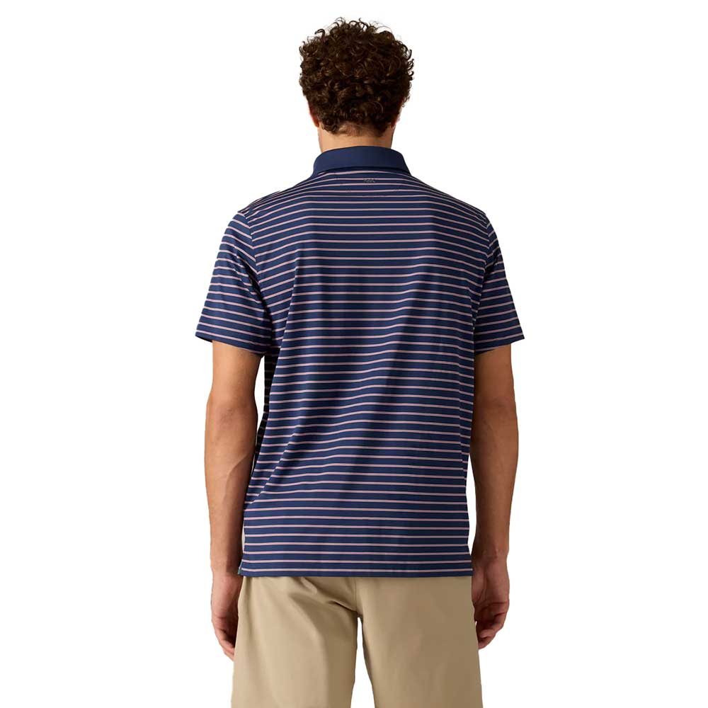 Men's Golf Sport Polo - Navy/Hydrangea Micro Stripe