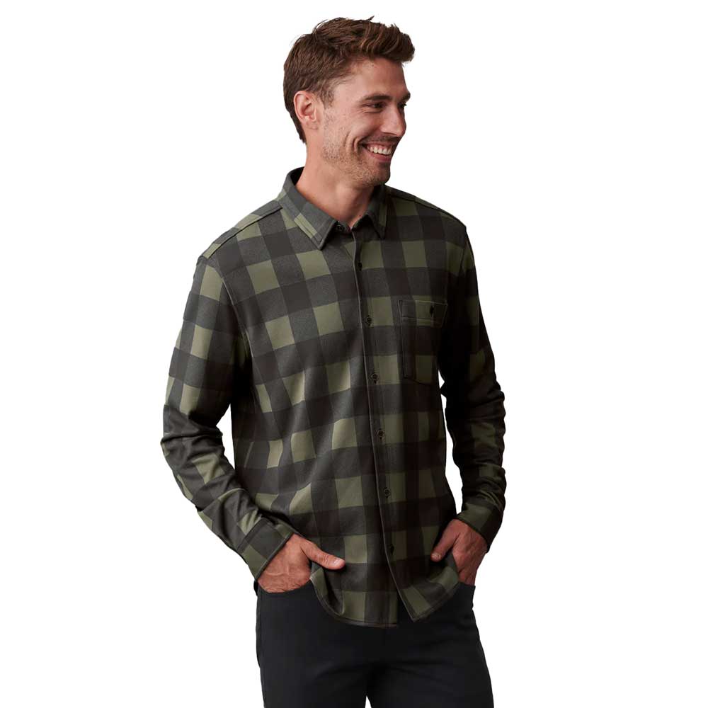 Men's Hardy Flannel Shirt - Lichen Green Buffalo Check – Gazelle Sports