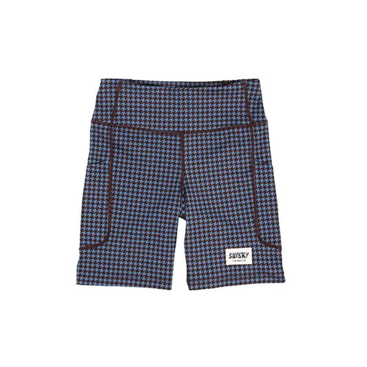 Women's Houndstooth Combat+ Short Tights 7" - Blue AOP