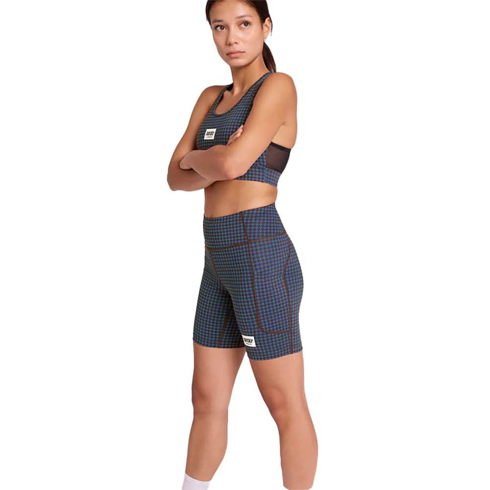 Women's Houndstooth Combat+ Short Tights 7" - Blue AOP