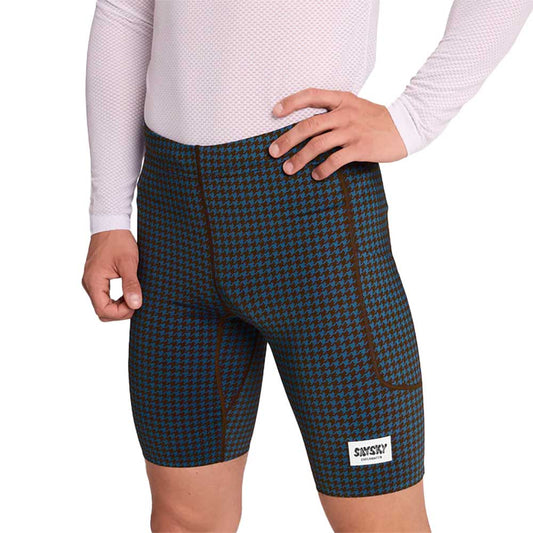 M Houndstooth Combat+ Short Tights 9" - Blue AOP