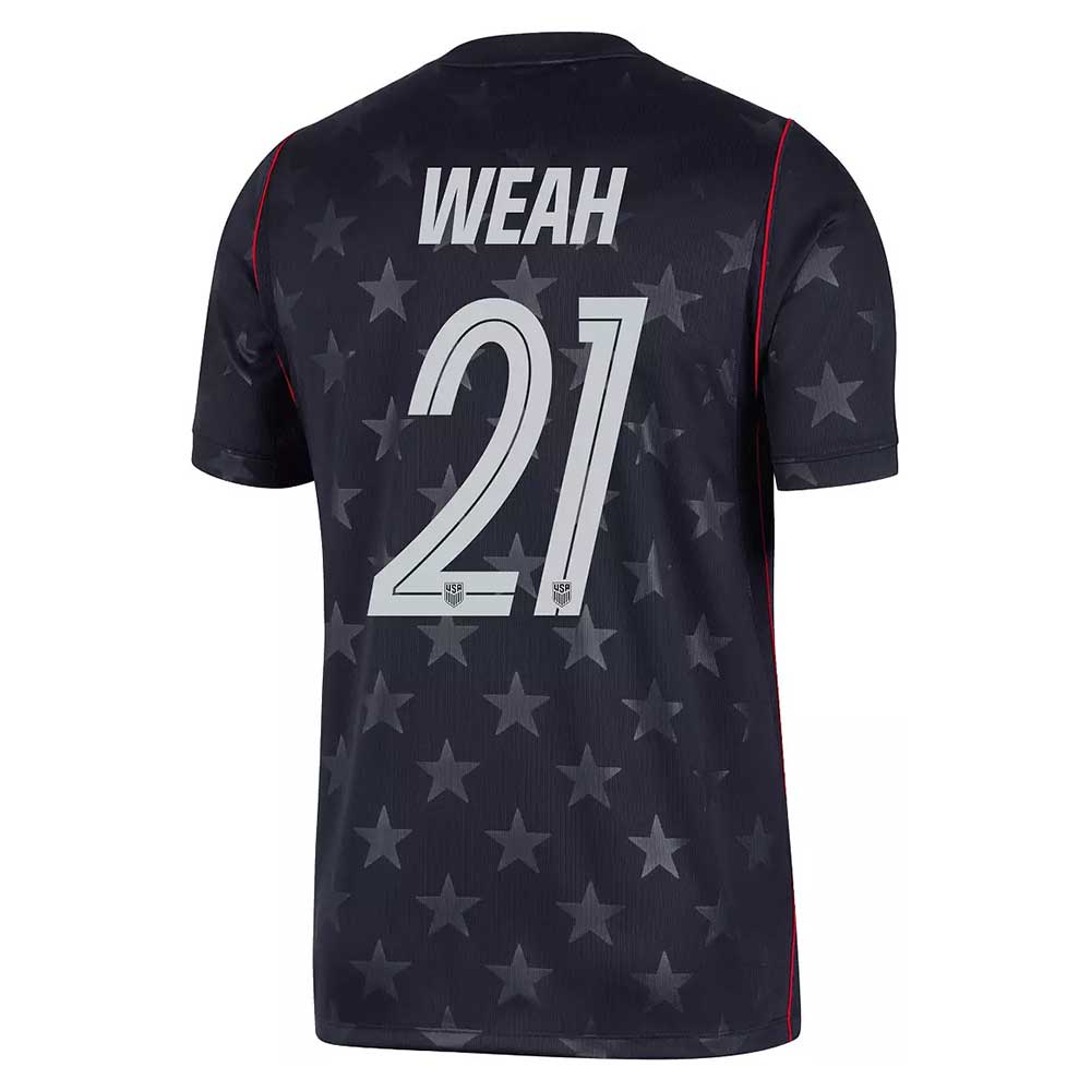 Men's USA DF SS Away Stadium Jersey WEAH #21 - Dark Obsidian/Pure Platinum