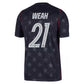 Men's USA DF SS Away Stadium Jersey WEAH #21 - Dark Obsidian/Pure Platinum