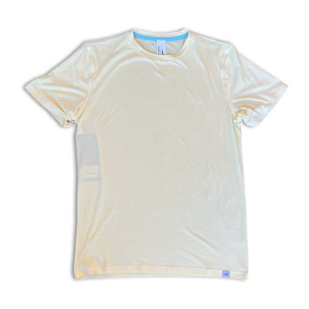 Men's Performance Tech Short Sleeve - Transparent Yellow/White Foldover Woven Square Patch w/ Black Gazelle