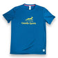 Men's Gazelle Sports Logo EcoTech Short Sleeve - Reflecting Pond/Lime/Dark Gray Woven Gazelle Patch
