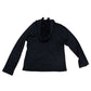 Women's Waffle Hooded Jacket - Black/White Embroidered Circle Patch w/ Black Gazelle