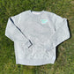 Global Running Day Poly-Cotton Crew - Heather Gray/White Woven Square Patch w/ Light Gray Gazelle