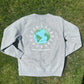 Global Running Day Poly-Cotton Crew - Heather Gray/White Woven Square Patch w/ Light Gray Gazelle