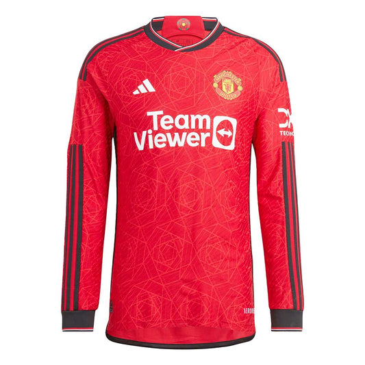 Men's Manchester United 23/24 Home Long Sleeve Jersey - Team Collegiate Red
