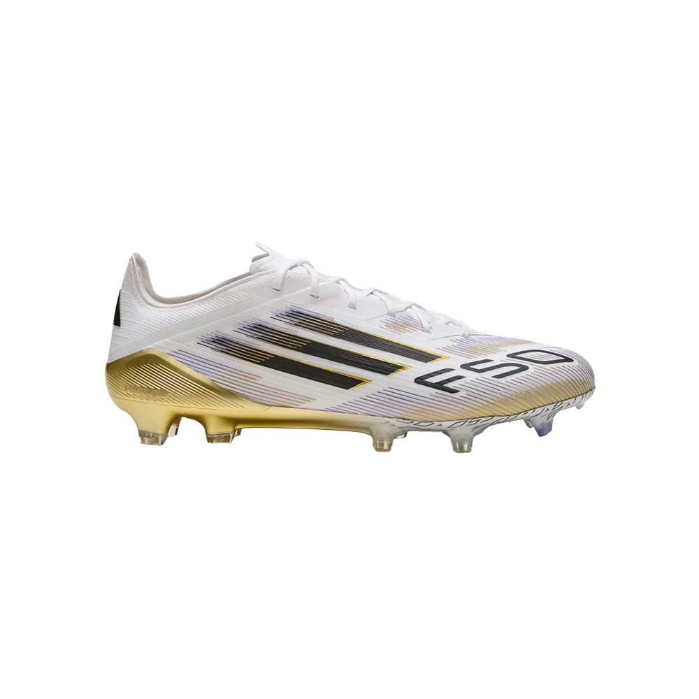 F50 Elite FG Soccer Cleat - Cloud White/Core Black/Gold Metallic - Regular (D)