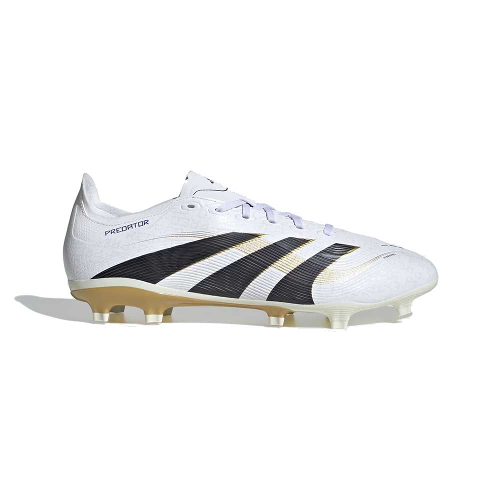 Predator League FG/MG Soccer Cleat - Cloud White/Core Black/Gold Metallic - Regular (D)