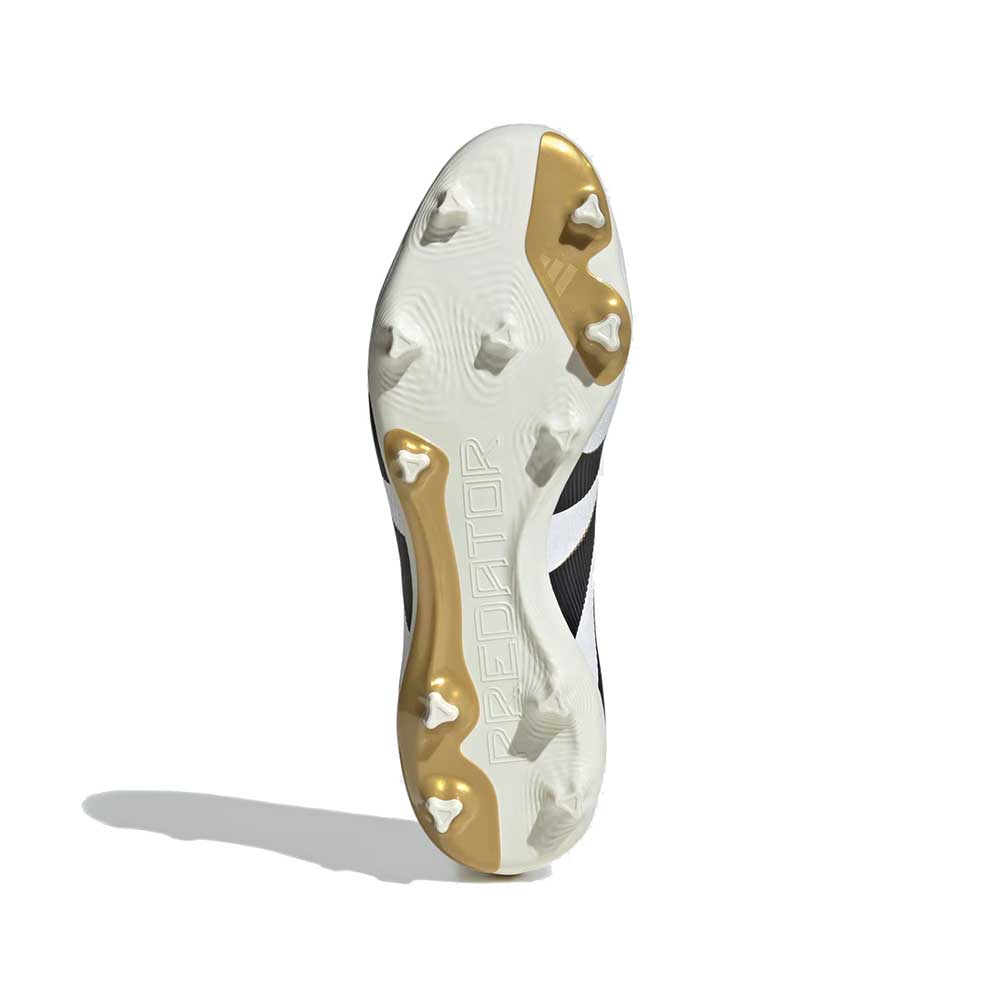 Predator League FG/MG Soccer Cleat - Cloud White/Core Black/Gold Metallic - Regular (D)