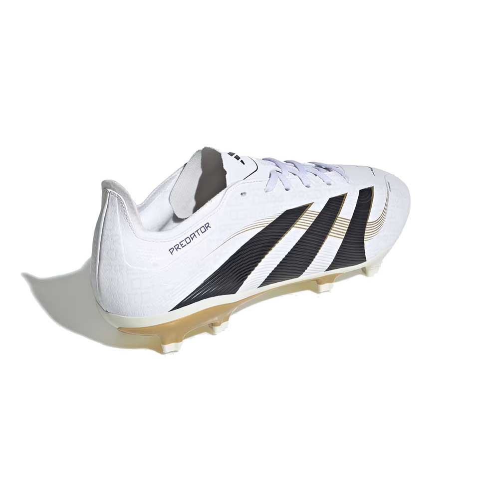 Predator League FG/MG Soccer Cleat - Cloud White/Core Black/Gold Metallic - Regular (D)