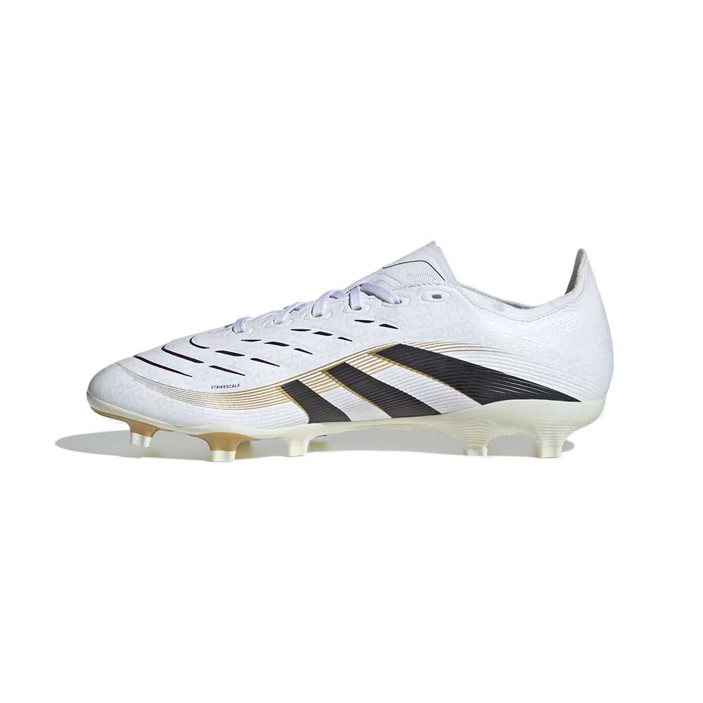 Predator League FG/MG Soccer Cleat - Cloud White/Core Black/Gold Metallic - Regular (D)