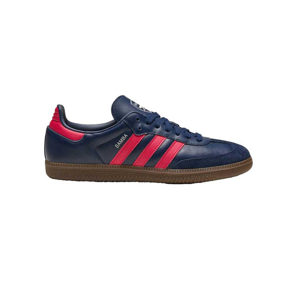 adidas gazelle silver green womens adidas Samba Arsenal Shoes - Unisex - Night Indigo / Pure Ruby / Gum