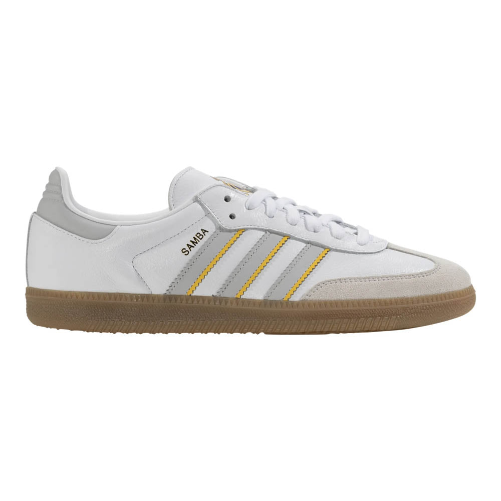 Men's Samba Real Soccer Shoe - Cloud White/Lght Solid Grey/Gum 4 - Regular (D)
