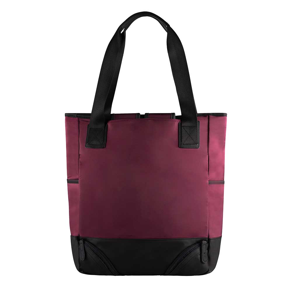 Ladies Ht Leather Body Bag Plum Herringbone / Black | Dunedin Cashmere