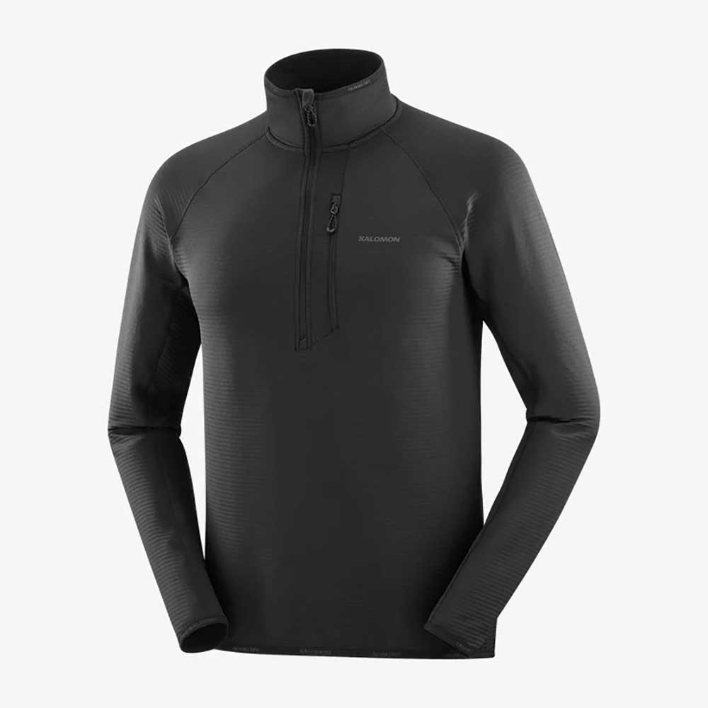 Men's Essential Lightwarm 1/2 Zip - Deep Black