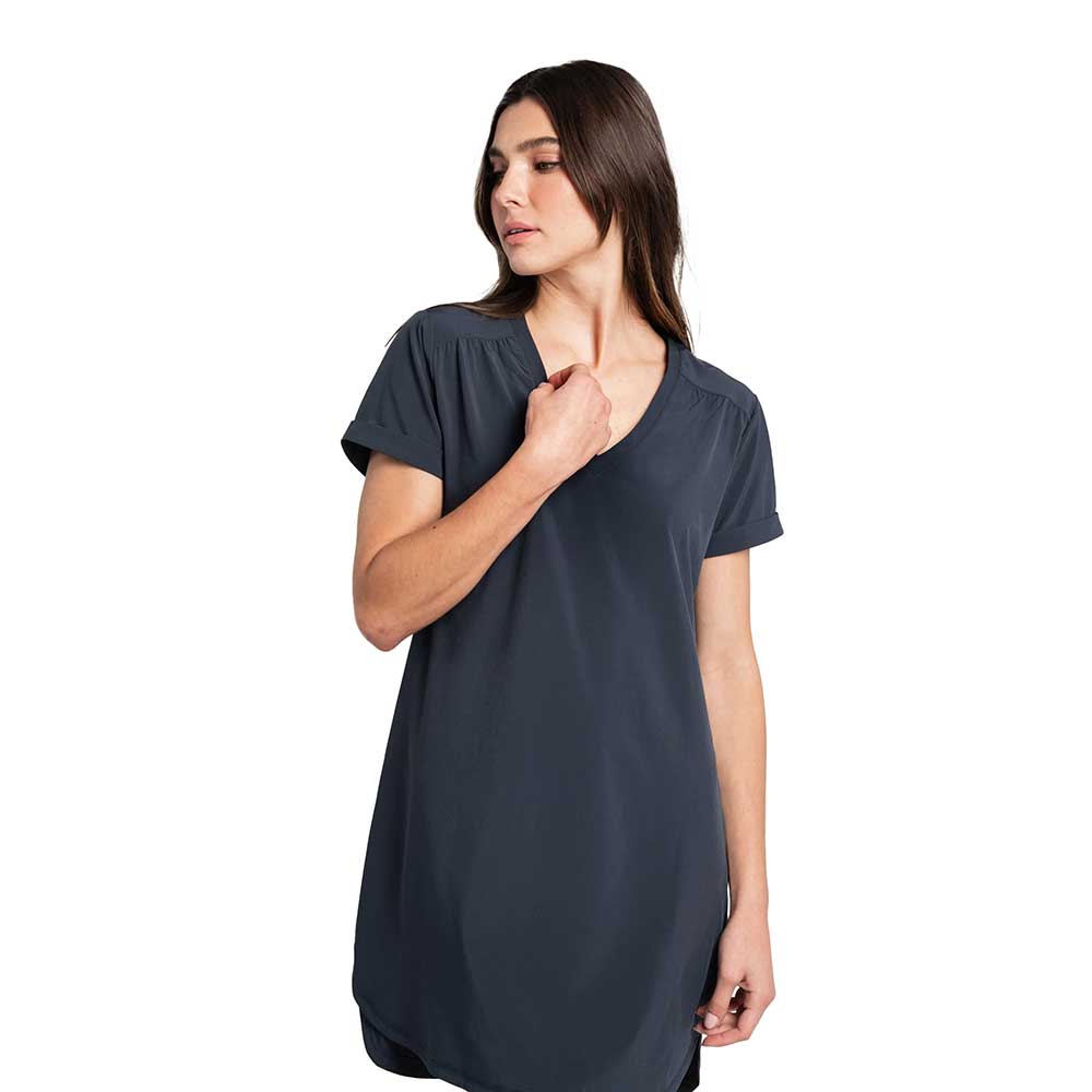 Women's Olive V-Neck Dress - Outer Space