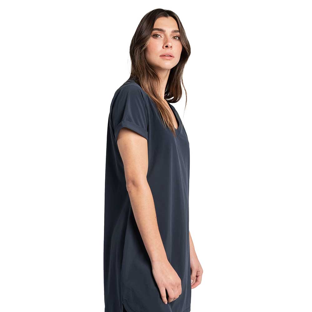 Women's Olive V-Neck Dress - Outer Space