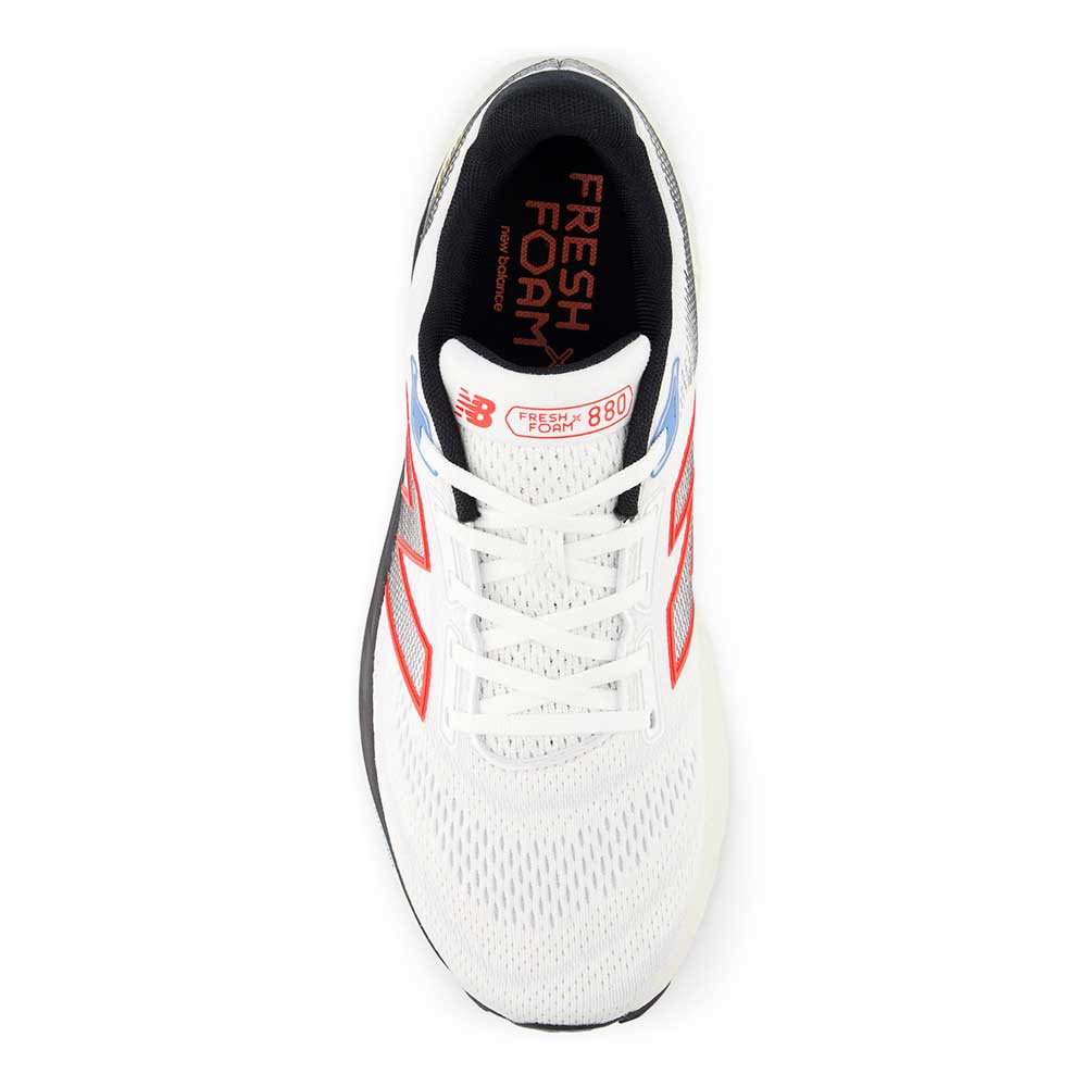 Men's Fresh Foam X 880v14 Running Shoe - White/Neo Flame - Regular (D)