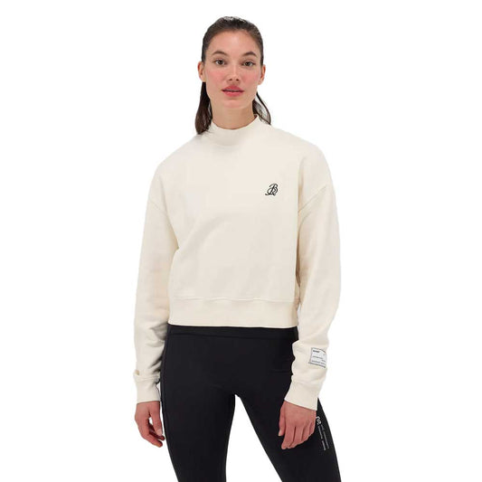 Women's Classic Cropped Mockneck Sweatshirt - Cream