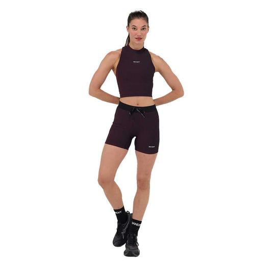 Women's Striped Cadence 5" Compression Short - Black/Fig