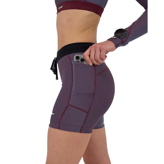 Women's Striped Cadence 5" Compression Short - Fig/Vintage Blue