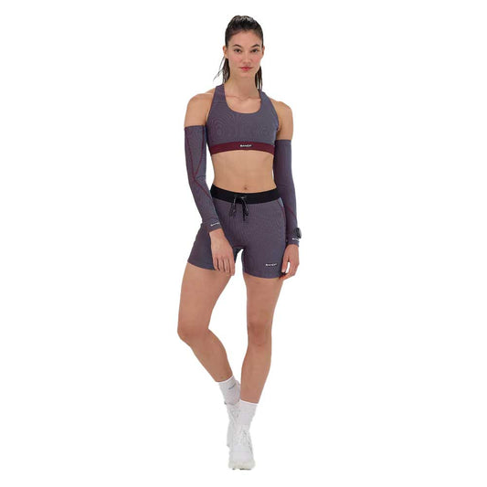 Women's Striped Cadence 5" Compression Short - Fig/Vintage Blue
