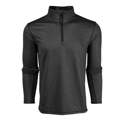 Men's Herringbone Tate 1/4 Zip - Black Herringbone