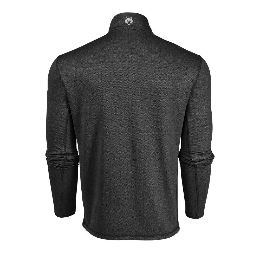 Men's Herringbone Tate 1/4 Zip - Black Herringbone